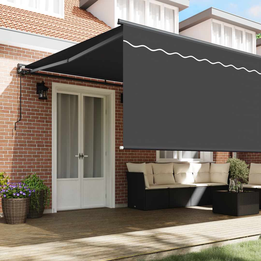 Utrækkelig Markise Antracit 500 × 300 cm Polyester og Aluminium