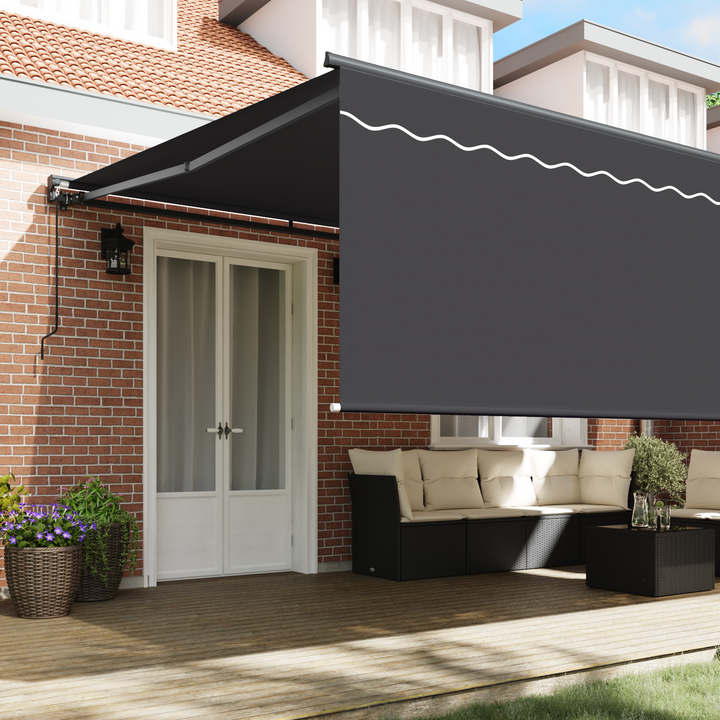 Utrækkelig Markise Antracit 500 × 300 cm Polyester og Aluminium