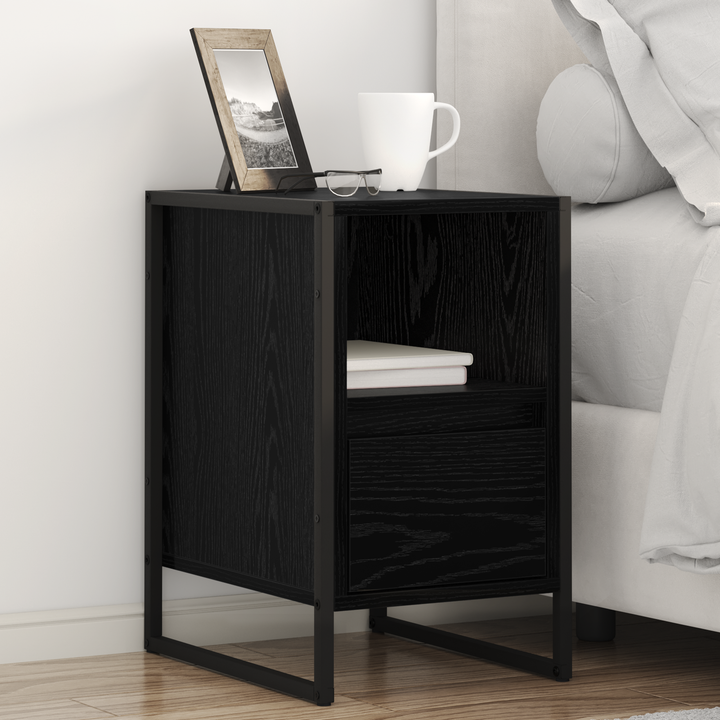 Sengebord 2 pcs Sort eg 39,5 x 30 x 50 cm Konstrueret træ