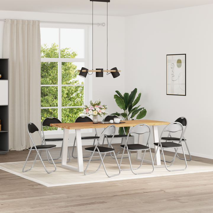 Sammenklappelig stol 8 pcs Sort og grå 48 x 43,5 x 81 cm