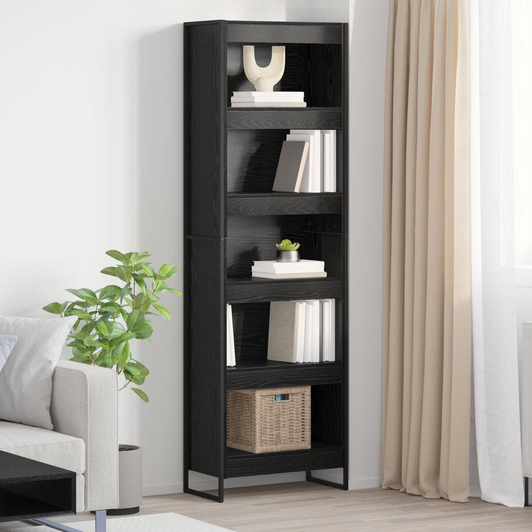 Bogskab 60 x 30 x 189,5 cm Konstrueret træ Sort eg