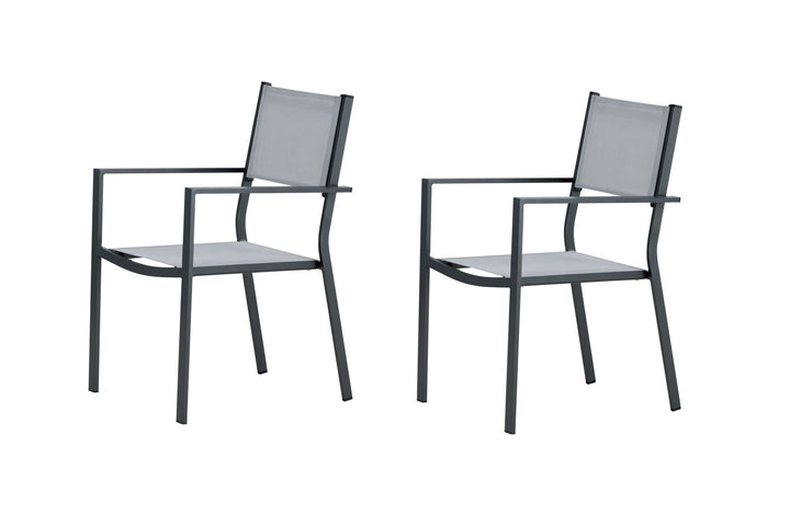 Venture Home Copacabana Stacking Chair 2-pack - Black/Grey