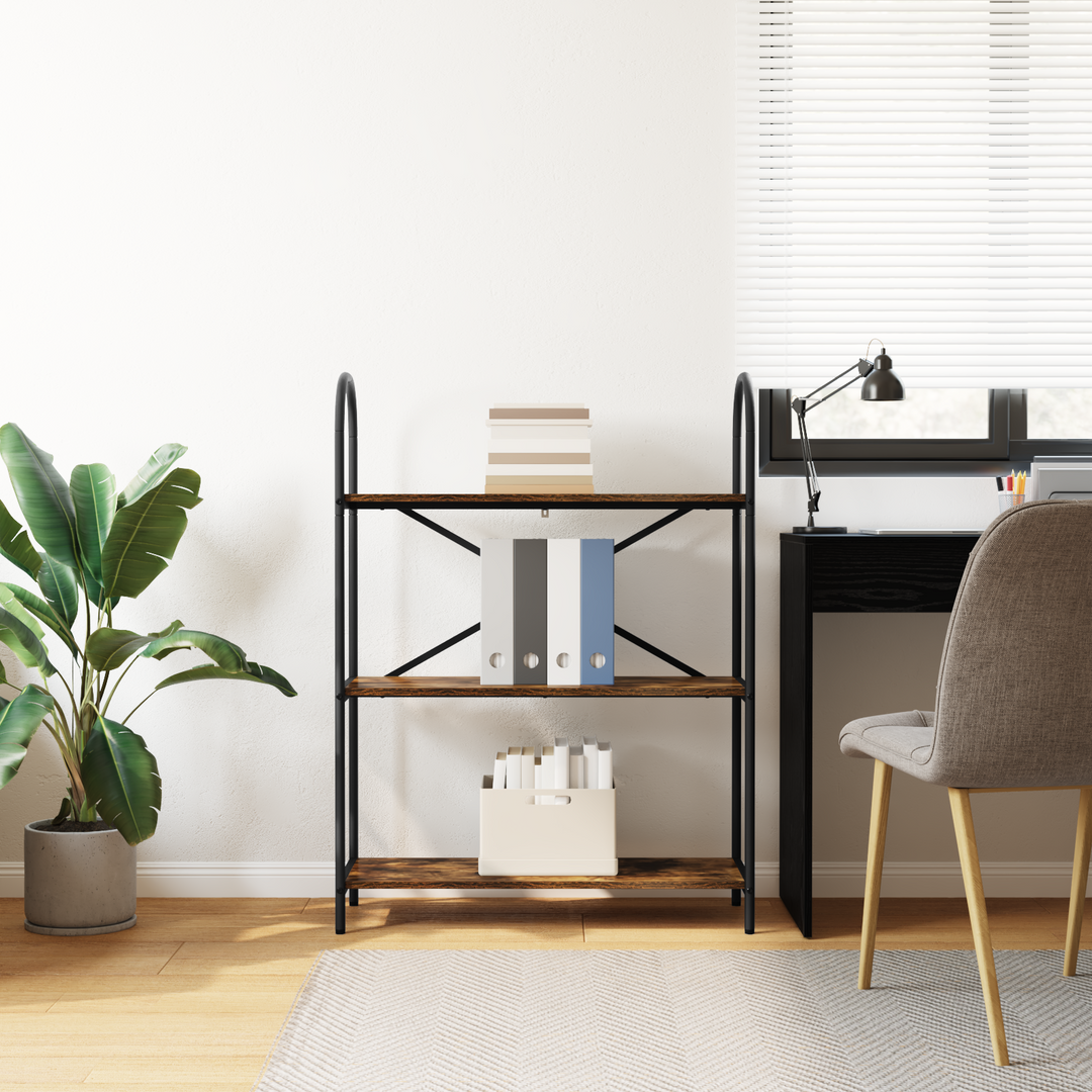 Bogreol Røget eg 80 x 30 x 109 cm Konstrueret træ