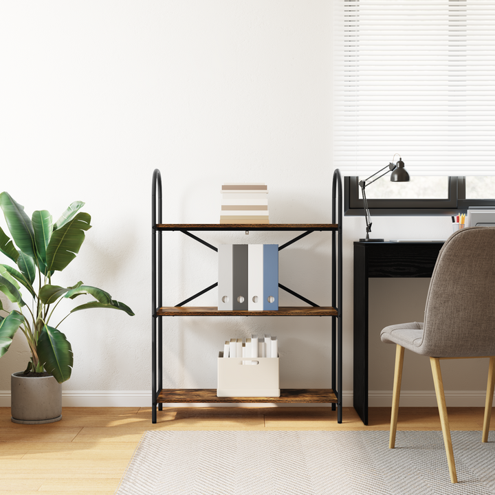 Bogreol Røget eg 80 x 30 x 109 cm Konstrueret træ