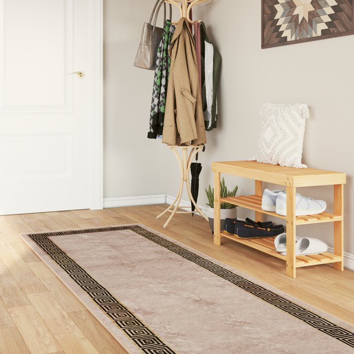 Tæppe Runner MARSA Sort 100 x 450 cm Polyester og PVC