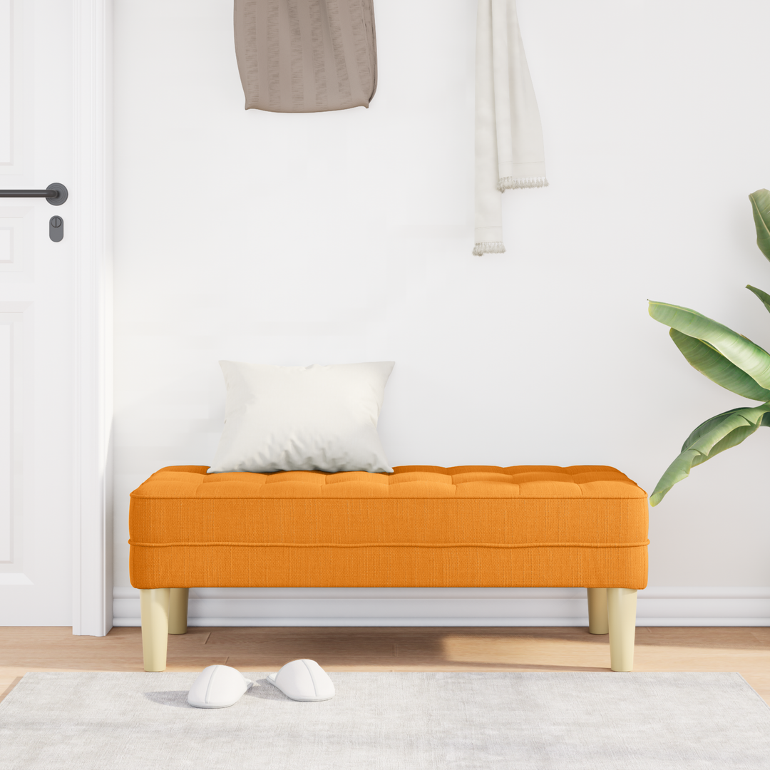 bænk med pude Mørk Gul 113 x 57 x 39 cm Stof