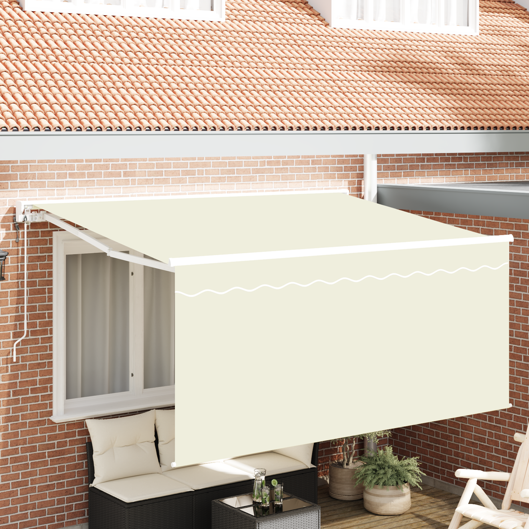 Utrækkelig Markise Creme 300 x 200 cm Polyester og Aluminium