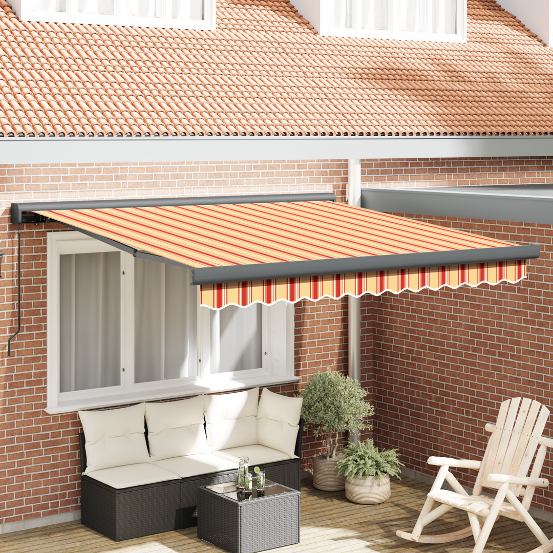 Udtrækkelig markise Gul og orange 350 x 250 cm