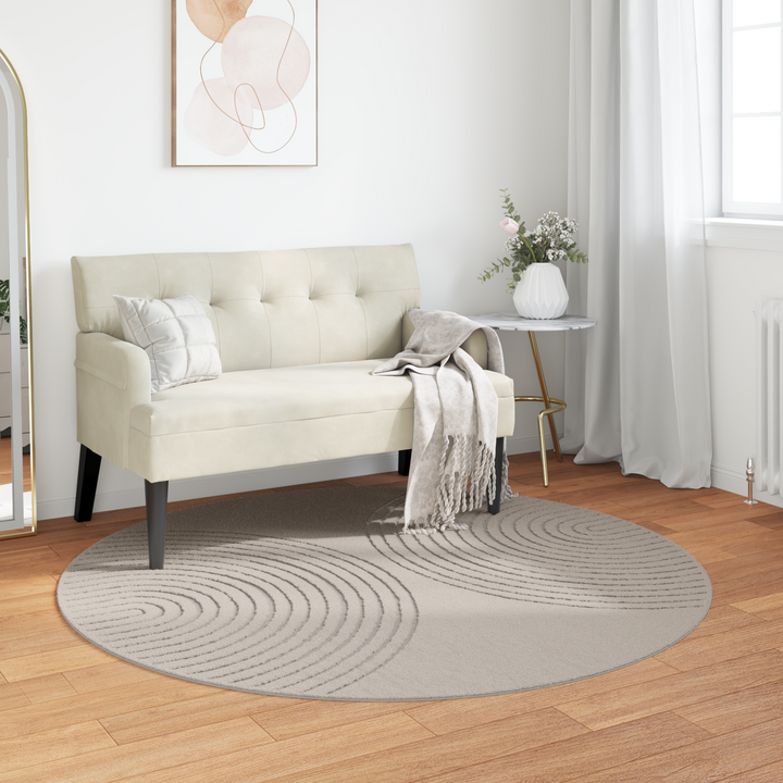 Områdetæpper Rund GALATI Creme Ø 120 CM Polyester