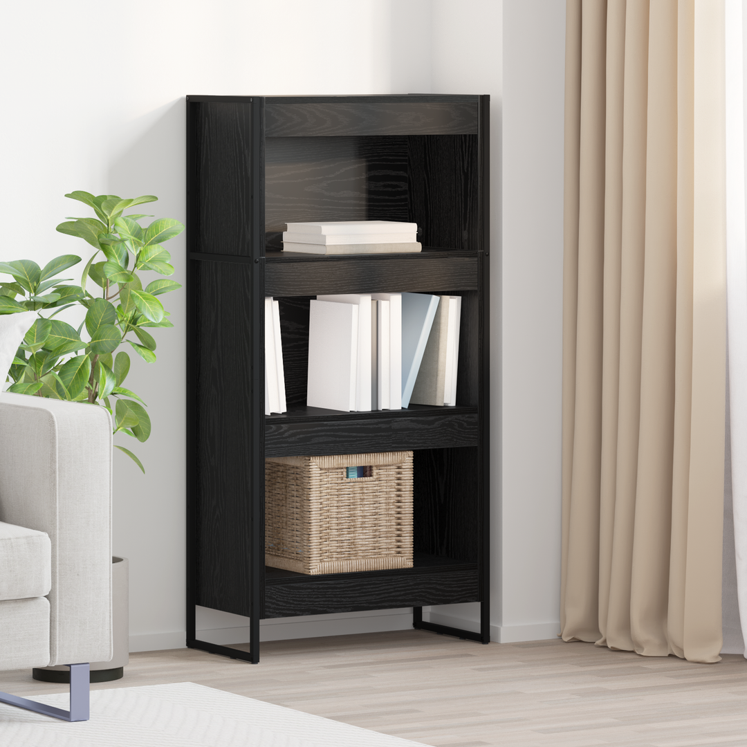 Bogskab Sort eg 60 x 30 x 121 cm Konstrueret træ