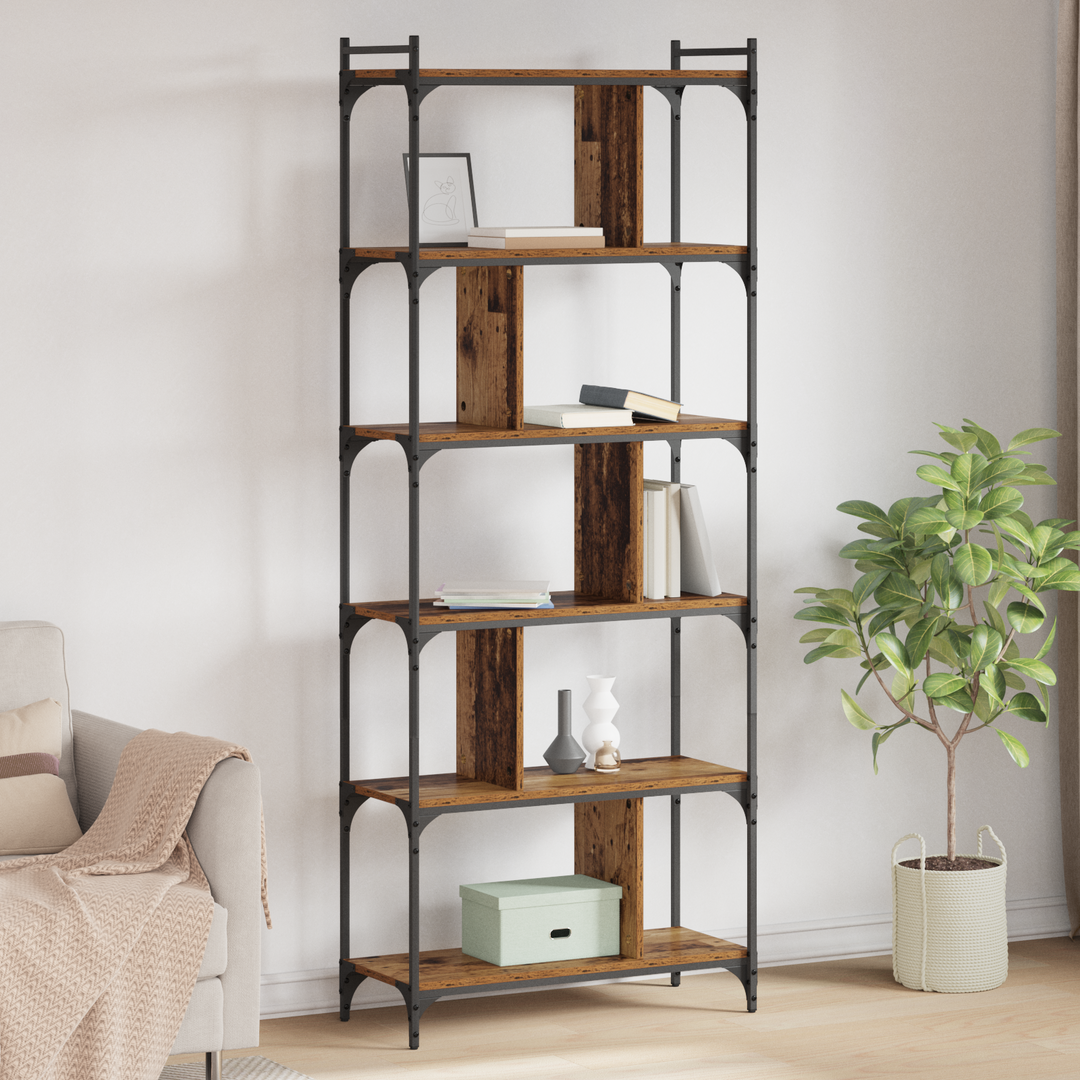 Bogreol Gammelt træ 76 x 32 x 192 cm Konstrueret træ