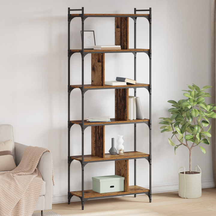 Bogreol Gammelt træ 76 x 32 x 192 cm Konstrueret træ