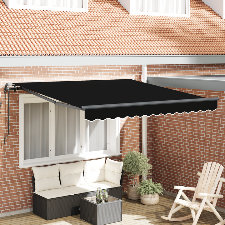 Udtrækkelig markise Sort 300 x 250 cm Stof og aluminium