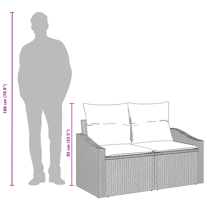 Havemøbelsofa med pude 123 x 62 x 69 cm polyrattan