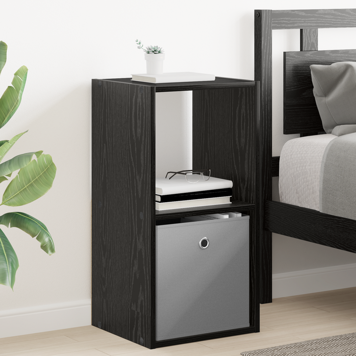 Sengebord med skuffe Sort eg 35 x 32 x 68,5 cm Konstrueret træ