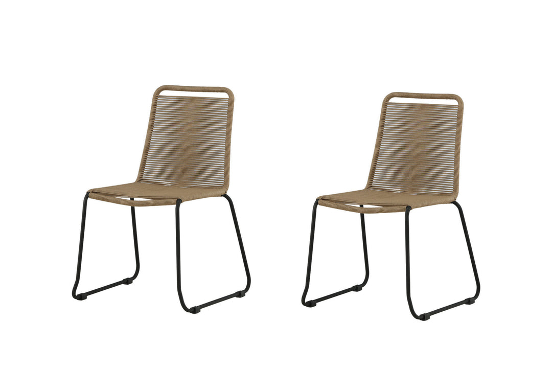 Venture Home Lindos Stacking Chair 2-pack - Black Alu / Latte Rope