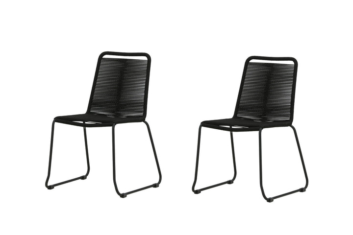 Venture Home Lindos Stacking Chair 2-pack - Black Alu / Black Rope