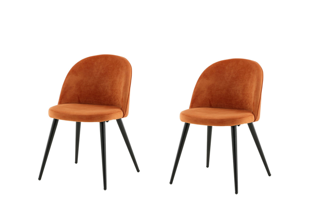 Venture Home Velvet Matstol 2-pack - Svart / Rost