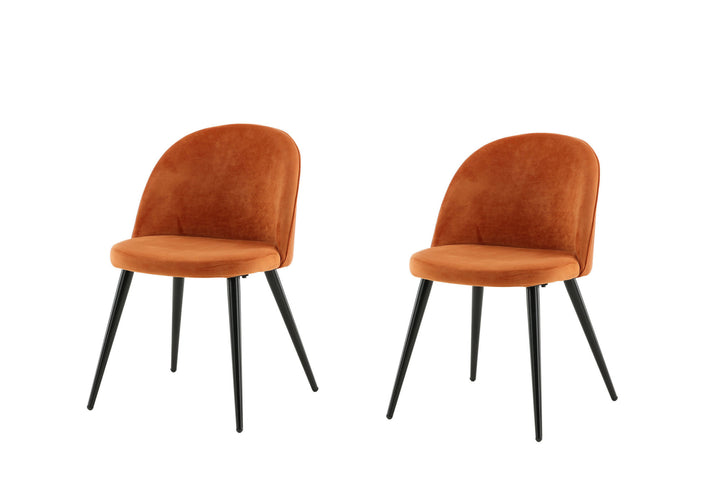 Venture Home Velvet Matstol 2-pack - Svart / Rost
