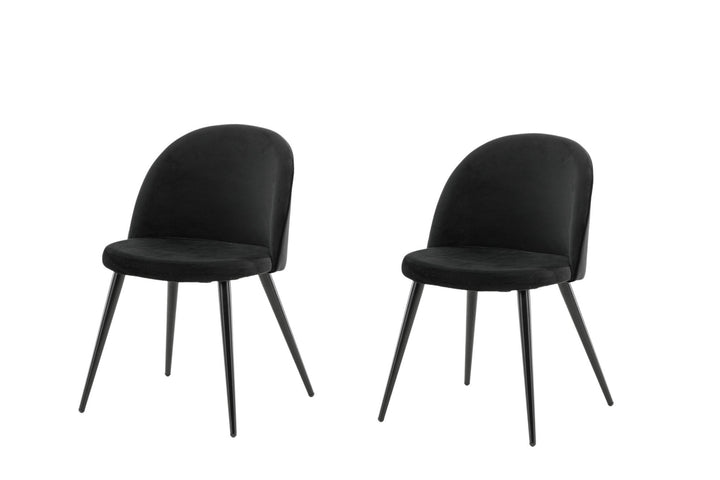 Venture Home Velvet Matstol 2-pack - Svart / Svart Sammet