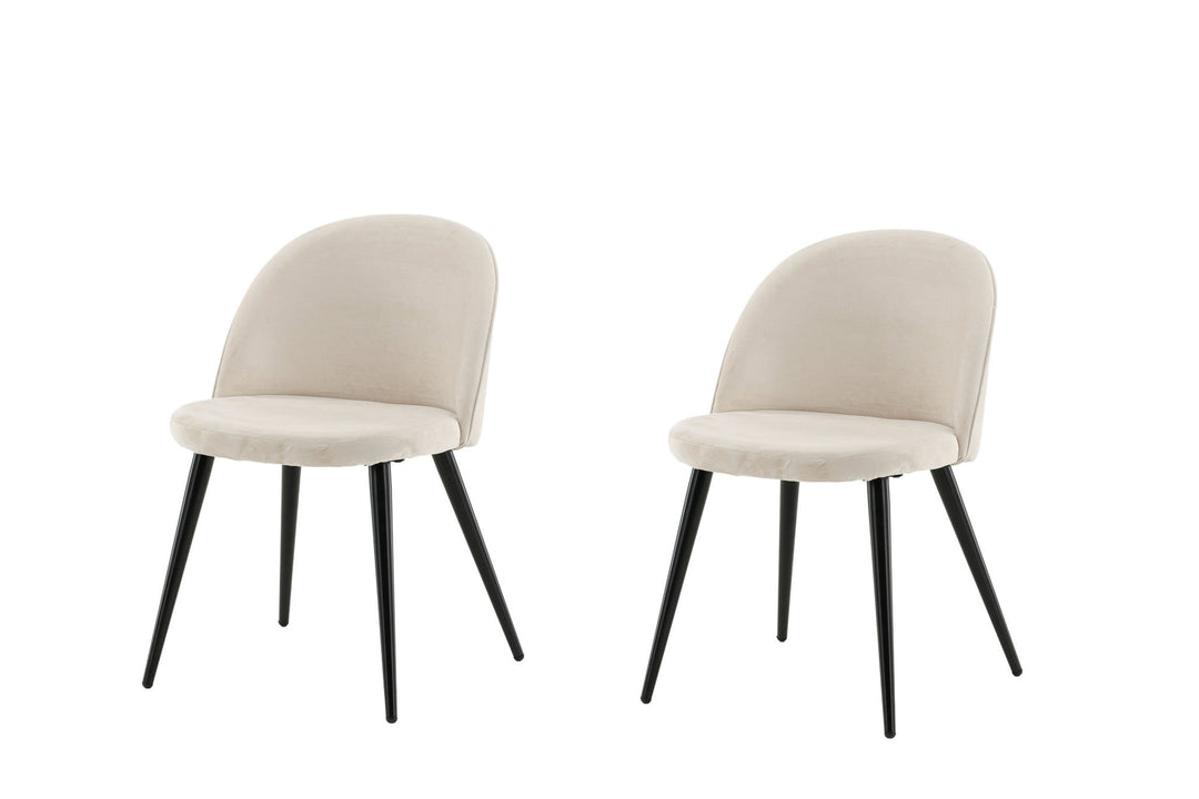Venture Home Velvet Matstol 2-pack - Svart / Créme