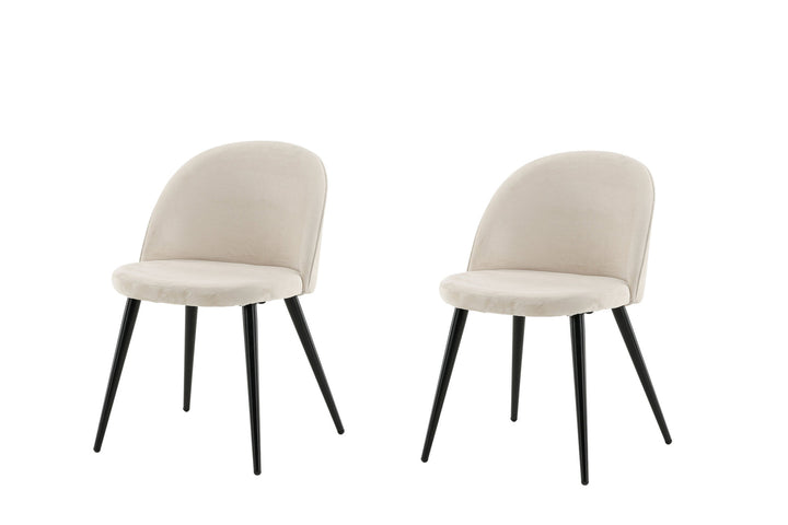 Venture Home Velvet Matstol 2-pack - Svart / Créme