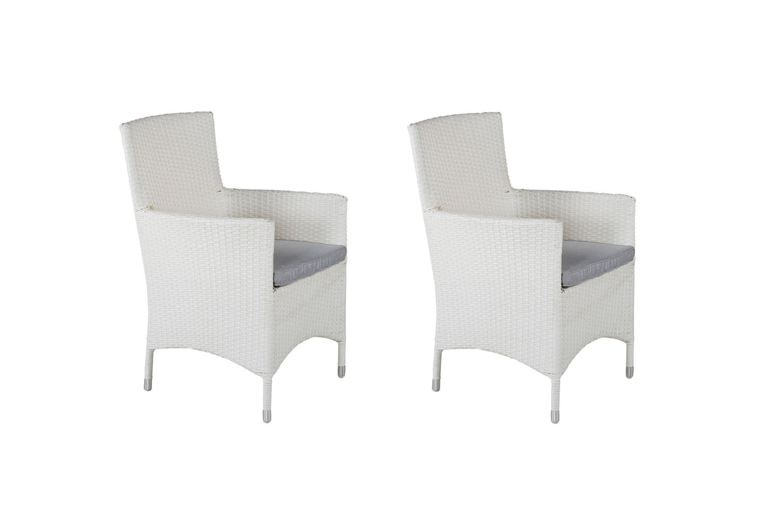 Venture Home Malin Karmstol Med Dyna 2-pack - Vit / Grå Dyna