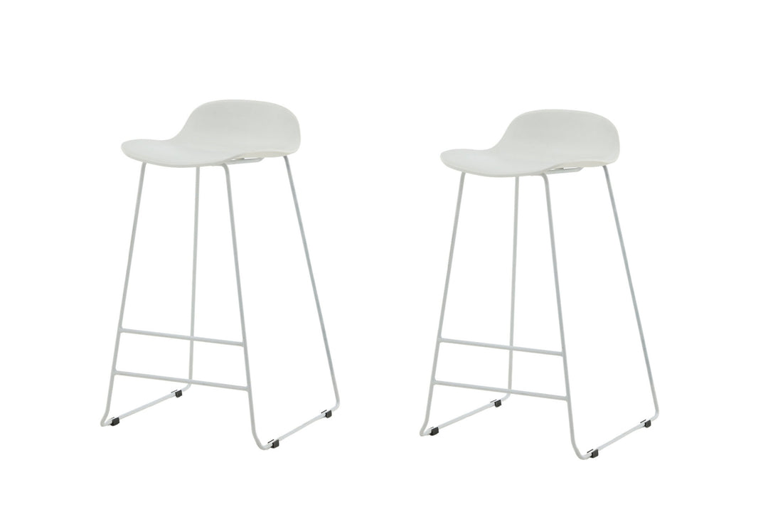 Venture Home Wave Bar Chair 2-pack - White Legs - White Plastic