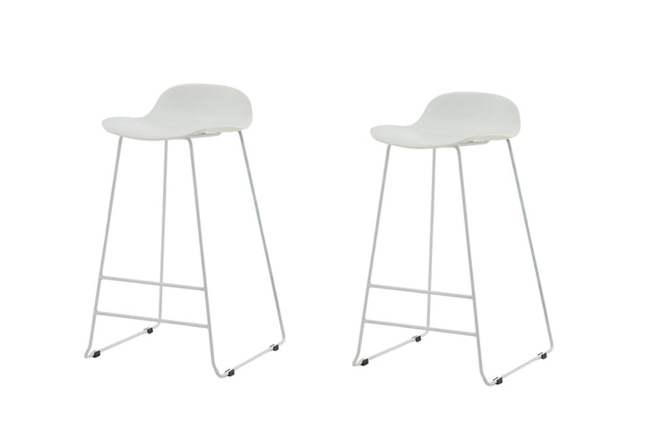 Venture Home Wave Bar Chair 2-pack - White Legs - White Plastic