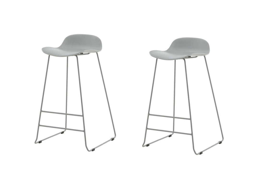 Venture Home Wave Bar Chair 2-pack - Grey Legs - Grey Plastic