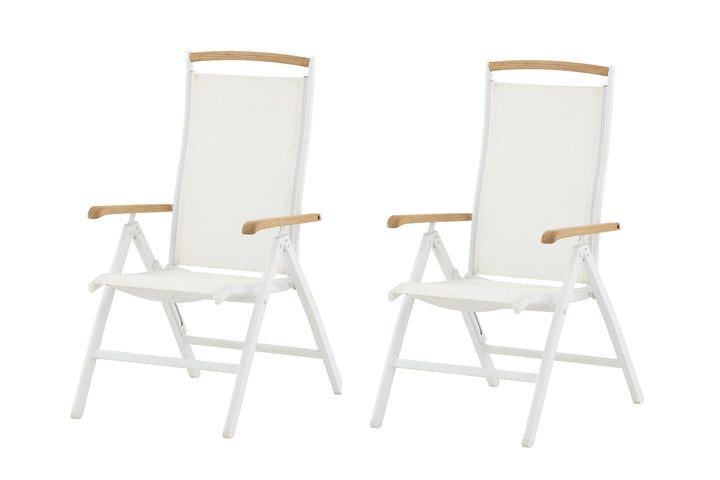 Venture Home Panama 5:pos Chair 2-pack - White/Teak