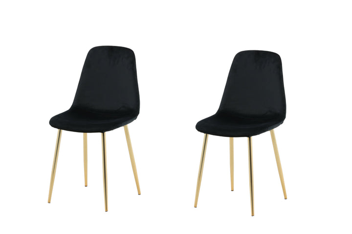 Venture Home Polar Matstol 2-pack - Matt Mässing / Svart Sammet