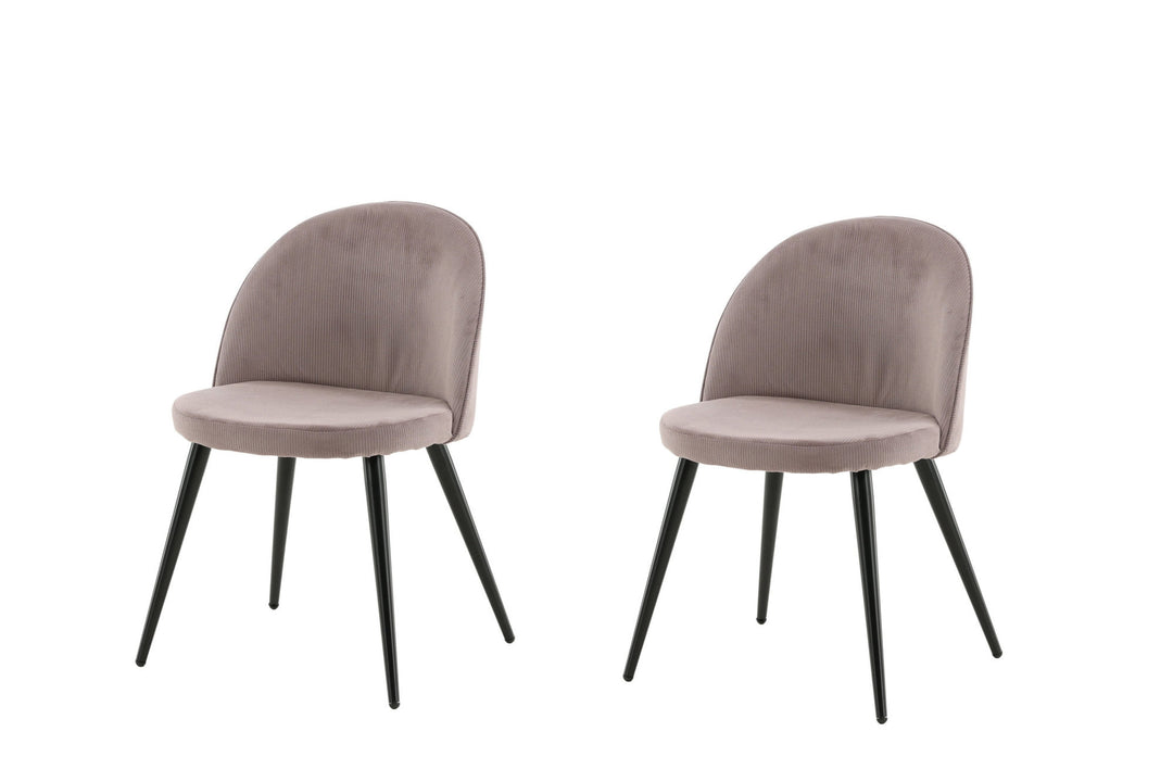 Venture Home Velvet Matstol 2-pack - Manchester - Svart / Gammelrosa