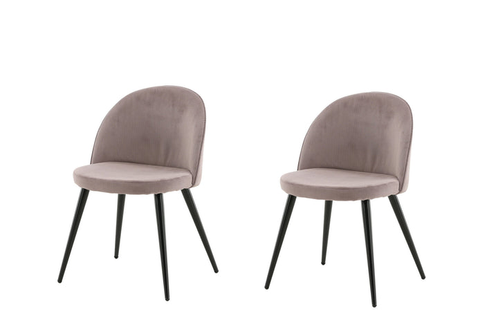 Venture Home Velvet Matstol 2-pack - Manchester - Svart / Gammelrosa