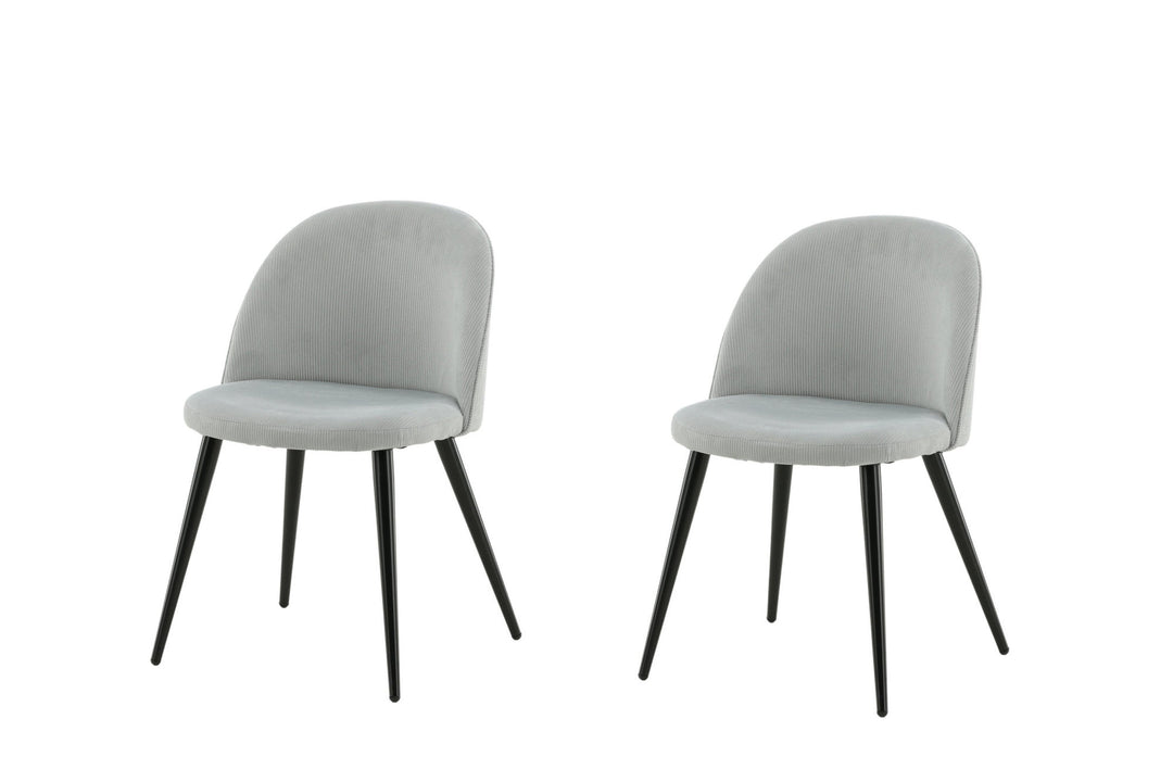Venture Home Velvet Matstol 2-pack - Manchester - Svart / Ljusgrå