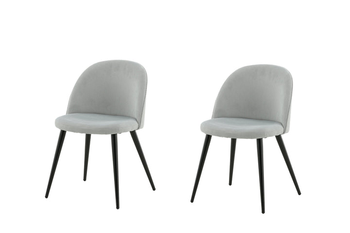 Venture Home Velvet Matstol 2-pack - Manchester - Svart / Ljusgrå