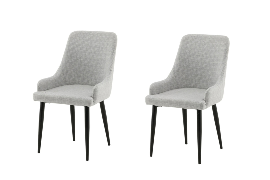 Venture Home Plaza Dining Chair 2-pack - Black legs - Light Grey Fabric