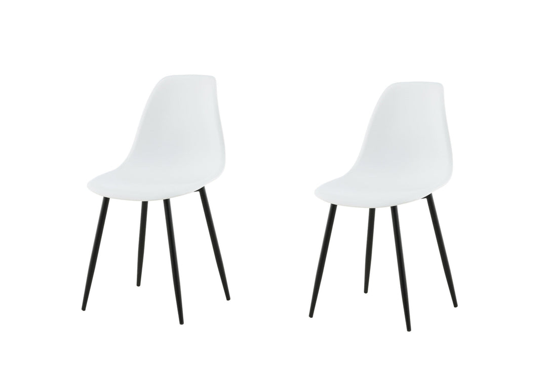 Venture Home Polar Plastic Dining Chair 2-pack - Black Legs / White Plastic