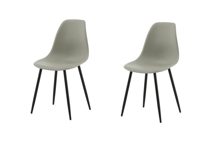 Venture Home Polar Plastic Dining Chair 2-pack - Black Legs / Grey Plastic