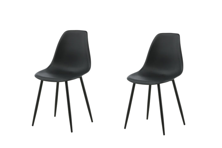 Venture Home Polar Plastic Dining Chair 2-pack - Black Legs / Black Plastic
