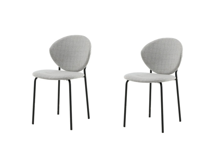 Venture Home Vault Dining Chair 2-pack - Black Legs - Grey Fabric