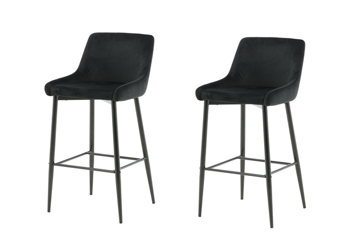 Venture Home Plaza Barchair 2-pack Black Legs - Black Velvet