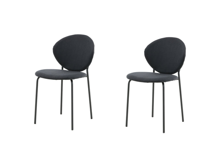 Venture Home Vault Dining Chair 2-pack - Black Legs - Black Fabric