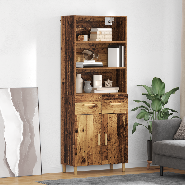 Highboard Gammelt træ 69,5 x 32,5 x 180 cm Konstrueret træ