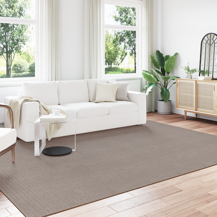 Områdetæpper Rektangulær LUGO Gråbrun 200 x 280 cm Polyester