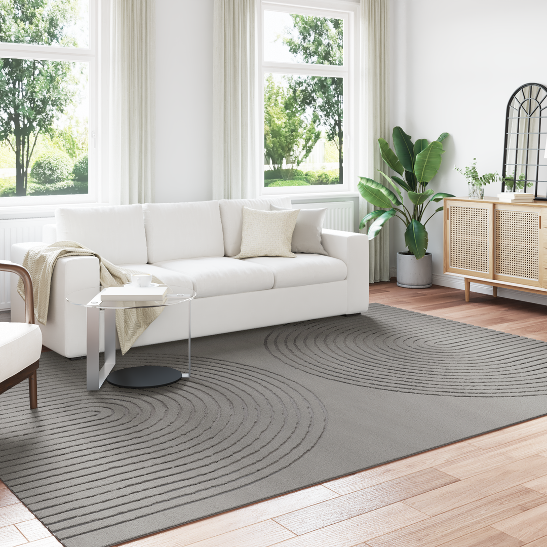 Områdetæpper Rektangulær GALATI Grå 280 x 200 cm Polyester