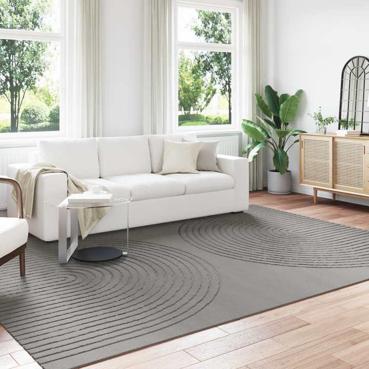 Områdetæpper Rektangulær GALATI Grå 280 x 200 cm Polyester