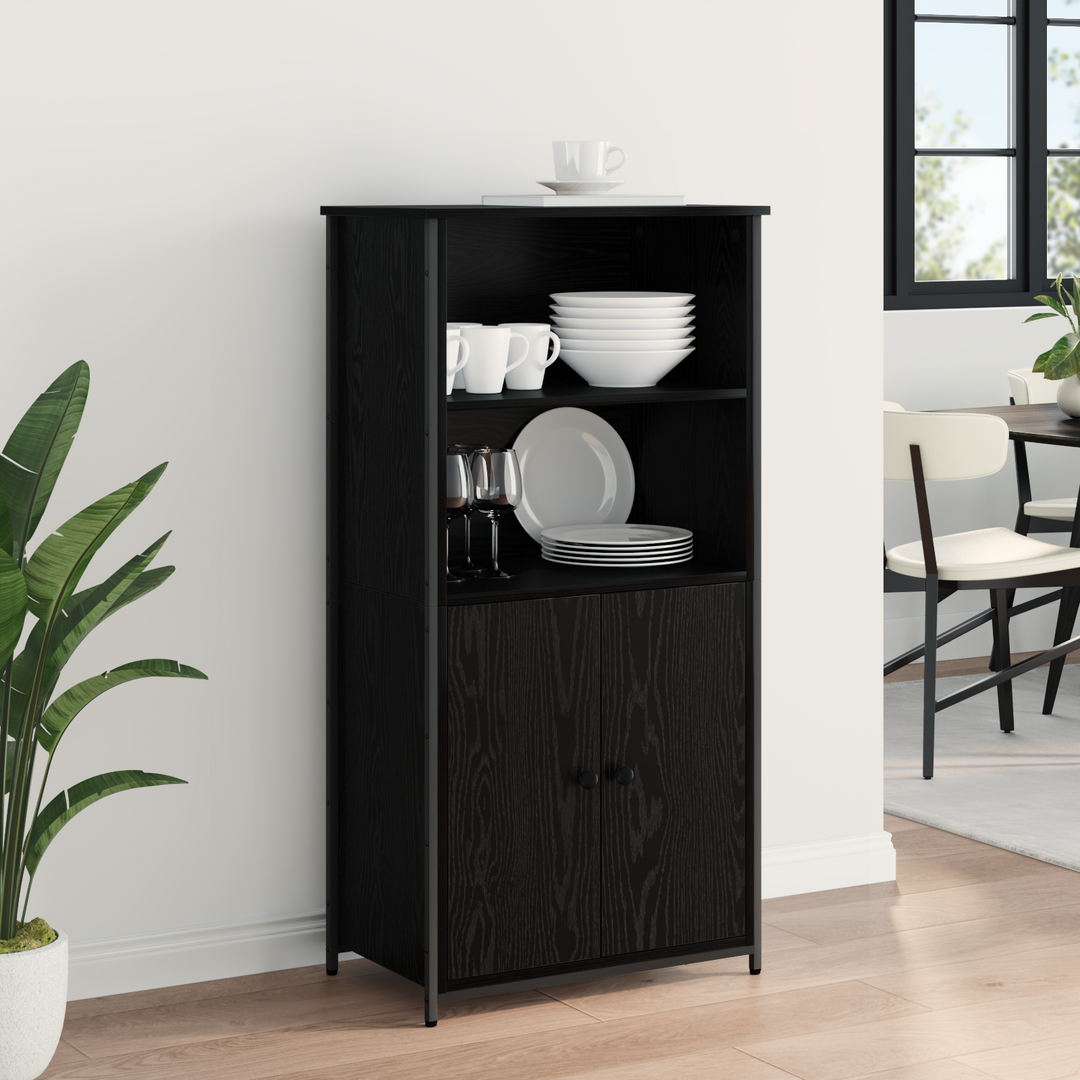 Highboard Sort eg 62 x 36 x 121,5 cm Konstrueret træ