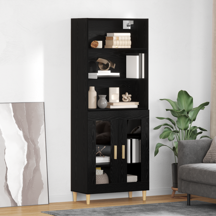 Highboard Sort eg 69,5 x 32,5 x 180 cm Konstrueret træ