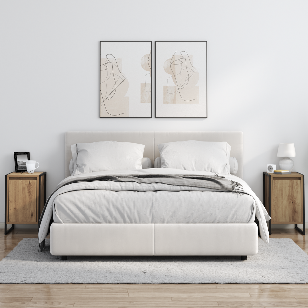 Sengebord 2 pcs Artisan eg 39,5 x 30 x 50 cm Konstrueret træ